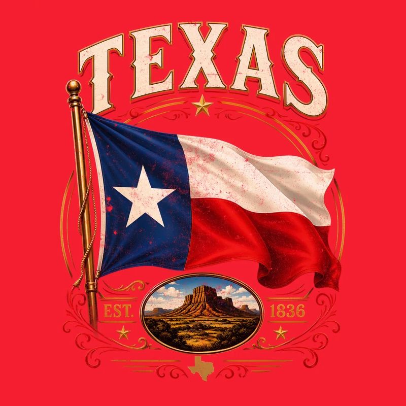 Emblème du drapeau vintage du Texas