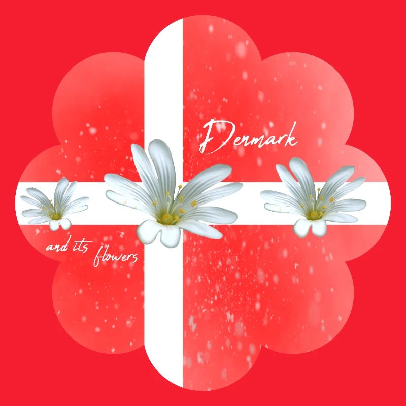 Danemark Drapeau avec des fleurs Danemark