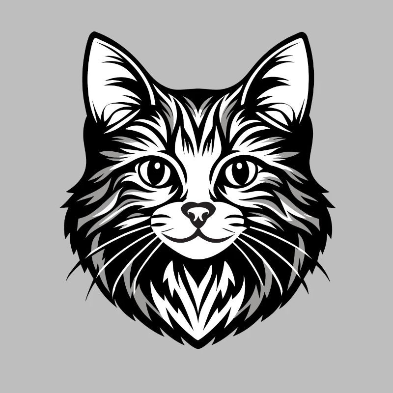 Illustration complexe de visage de chat