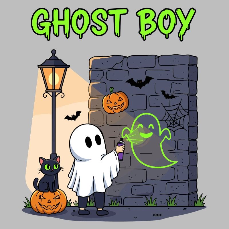 Ghost Boy Halloween Graffiti