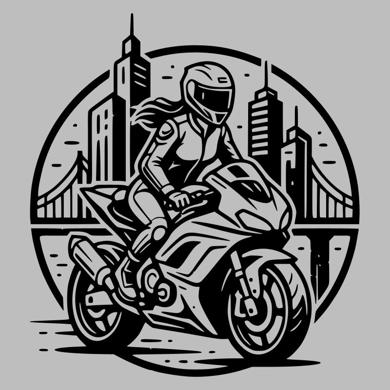 Biker, der auf ein Abenteuer geht