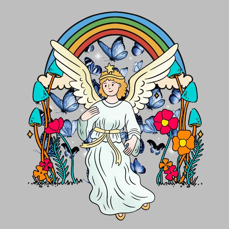 Regenbogen Engel Schutzengel Schmetterlinge Blume