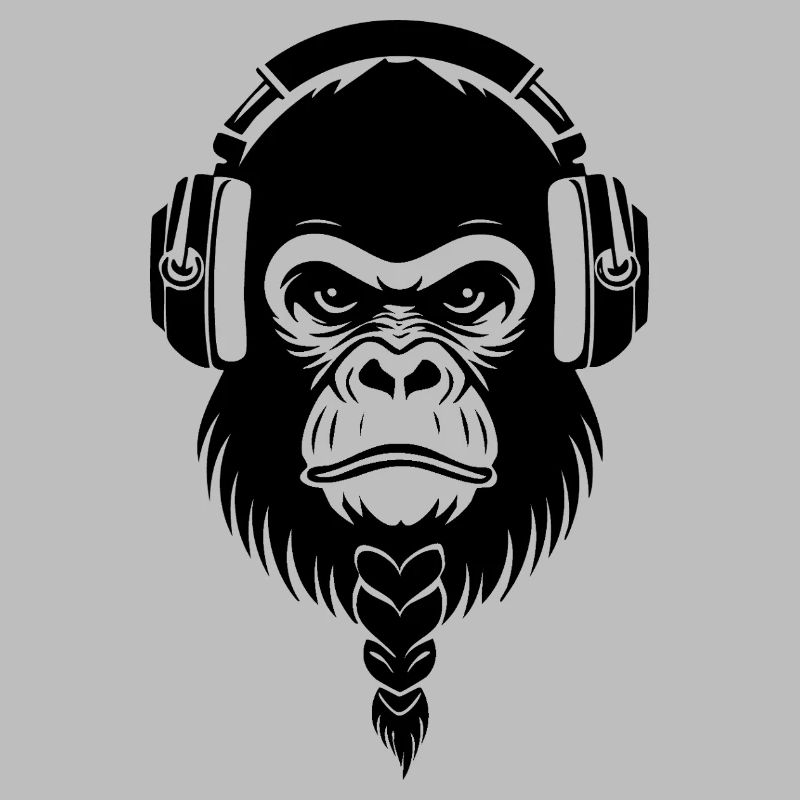 Cafe Relaxed Monkey Wireless Headphone Shirt