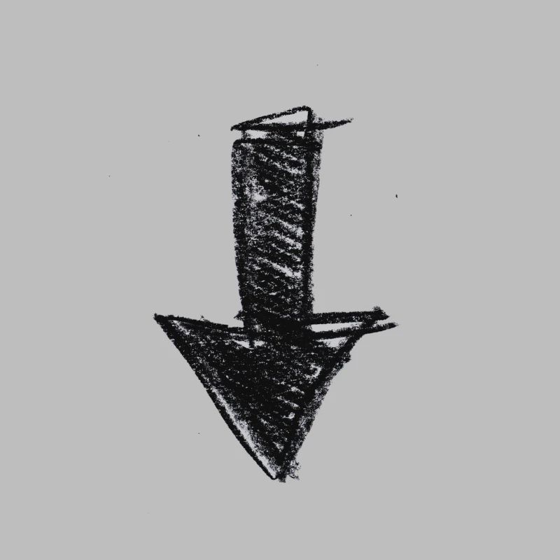 Pfeil gemalt nach unten Geschenkidee Scribble
