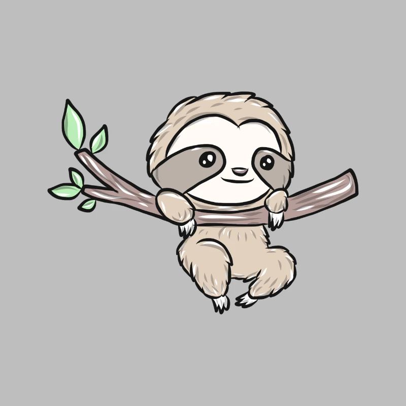 Sloth on a branch – Cute tree design