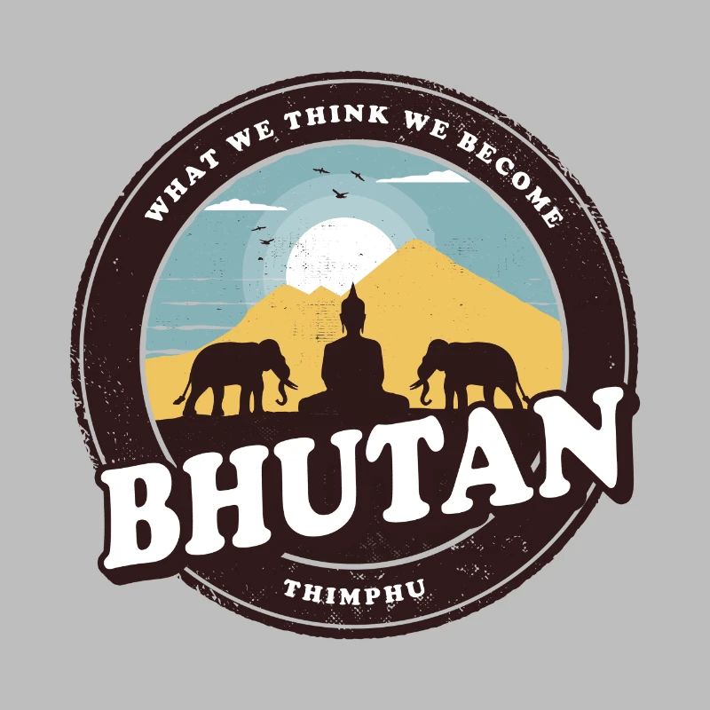 Bhutan Buddha Design mit Elefanten / Geschenkidee