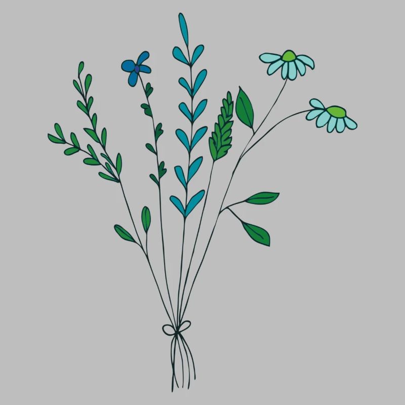 fleur prairie tons bleus fleurs sèches