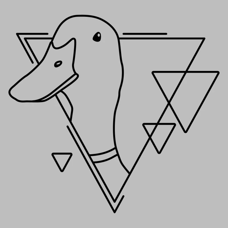 Canard en forme géométrique - Conception d’art au trait