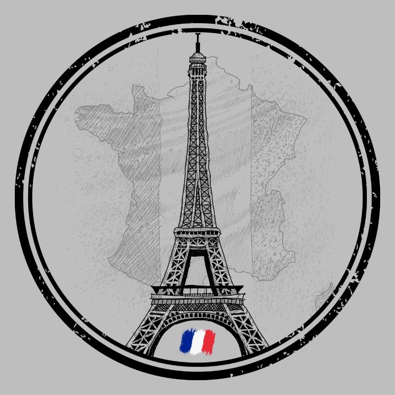 Tour Eiffel Grunge en drapeau français