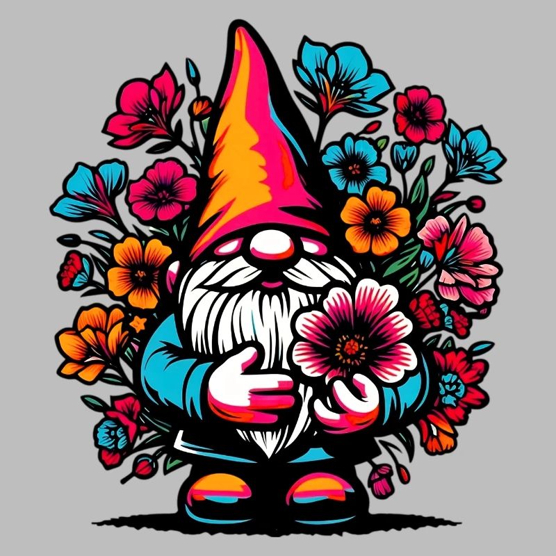 Zwerg mit Blumen