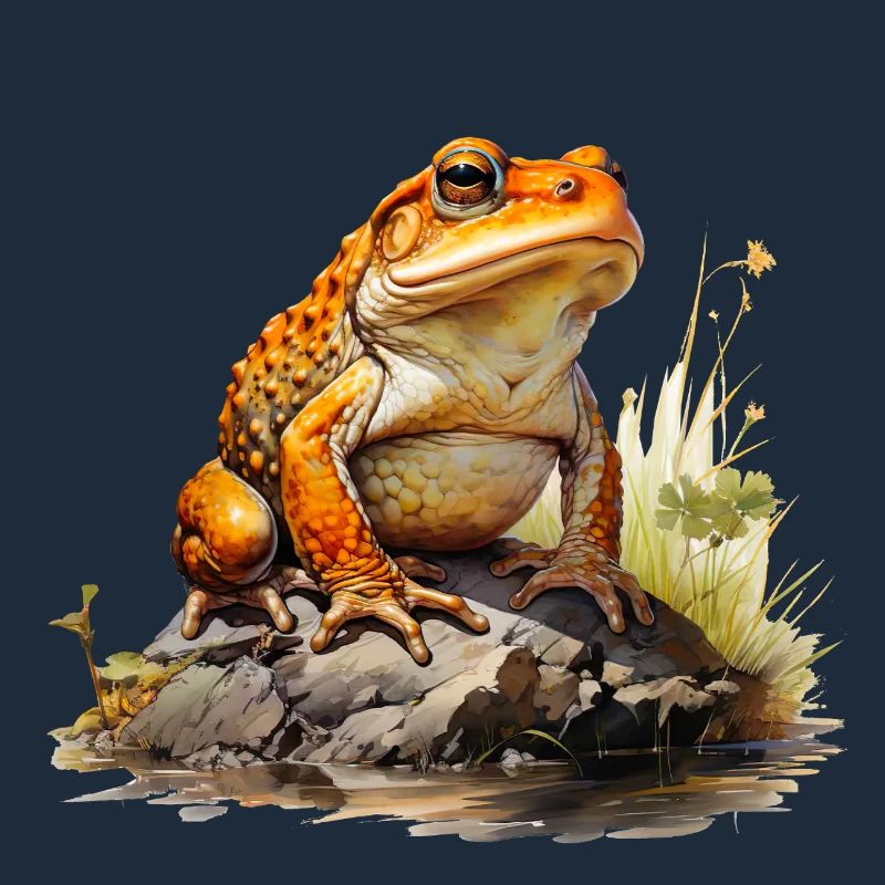 Orangeroter Frosch oder Kröte auf Stein