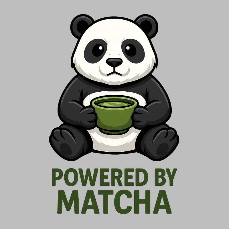 Panda mit Matcha-Becher