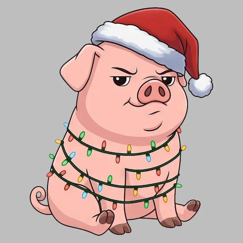 Grumpy Pig Christmas Clumsy Santa Funny