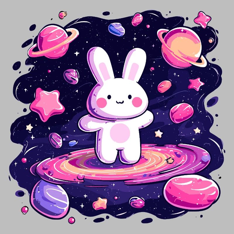 Lapin de l’espace dans la mer des étoiles