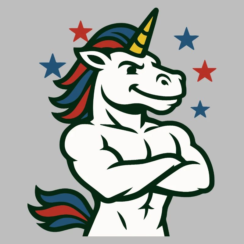 Selbstbewusste Einhorn-Illustration