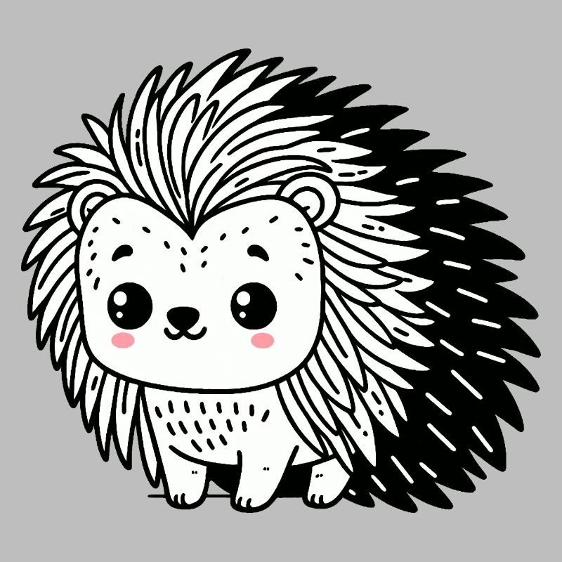 Un hérisson mignon dans le style dessin animé