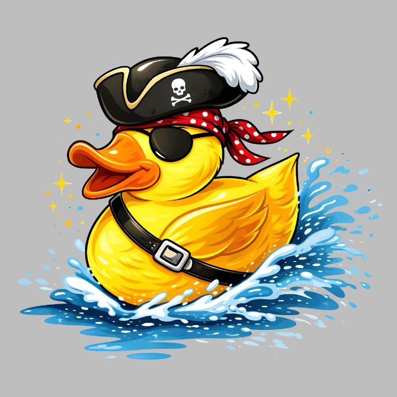 Cheeky rubber duck in pirate look with eye patch