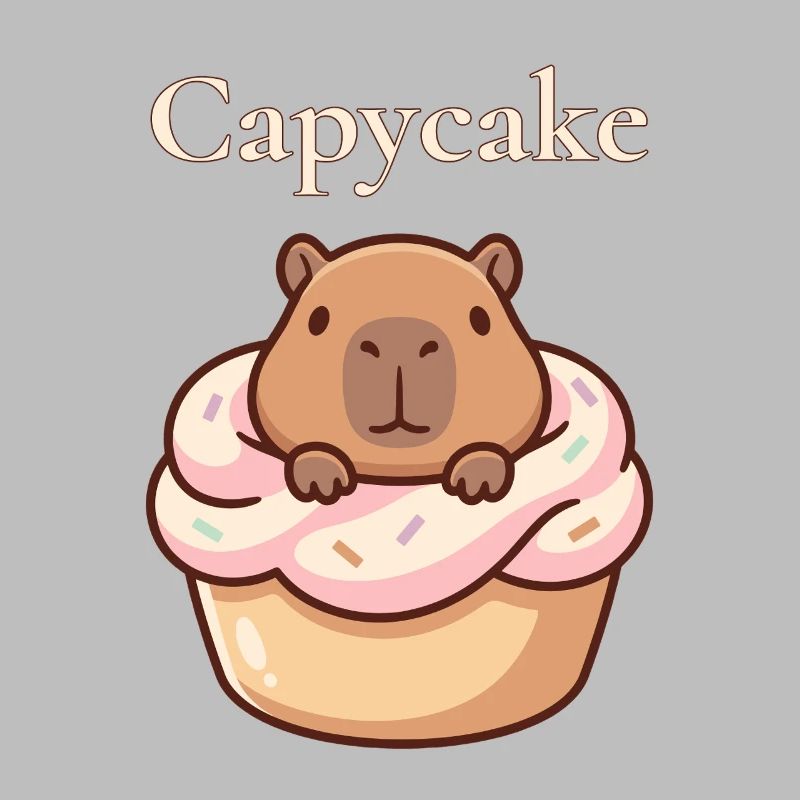 Capybara capybara dans un motif sucré de cupcake