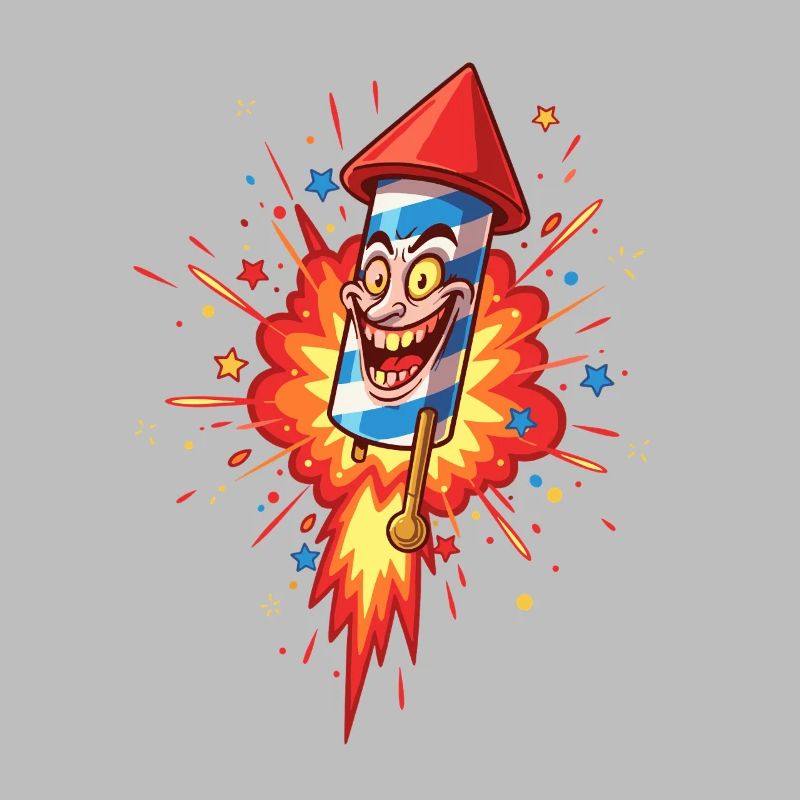 Explosion de dessin animé Rocket Rieur