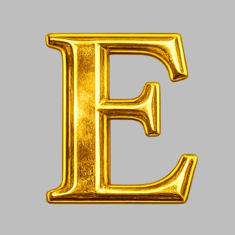 Golden E Monogram Design