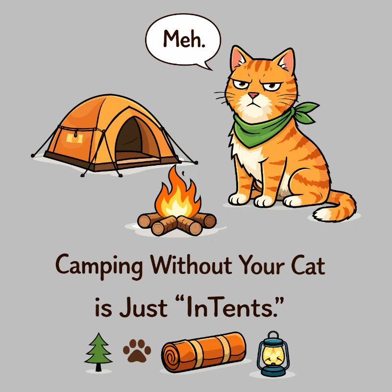Tentbound Cat Campfire Meme