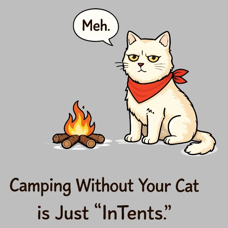 InTent Cat Camping Wortspieldesign