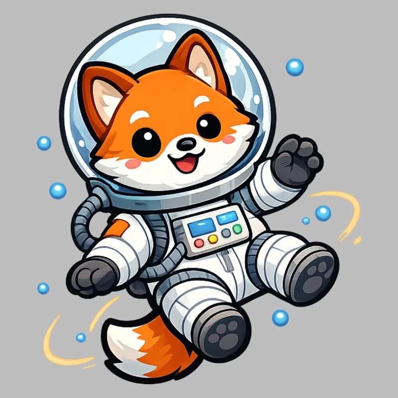 Le Renard de l’Espace en combinaison spatiale