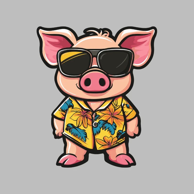 Schwein Comic Urlaub