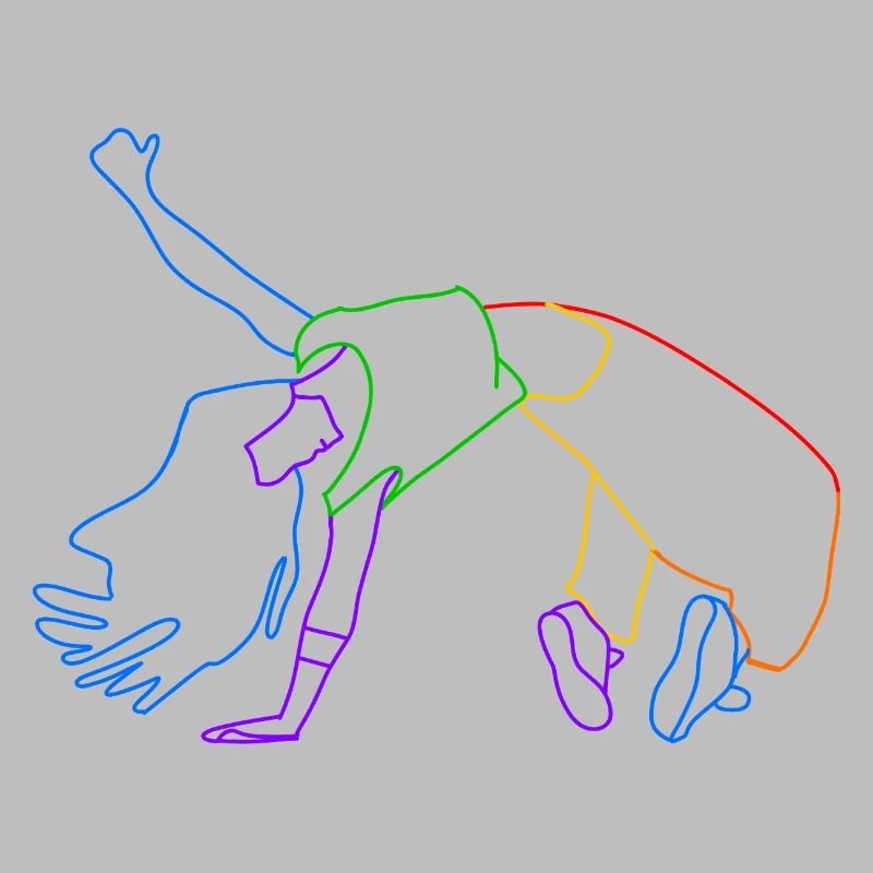 Color line acrobat in motion