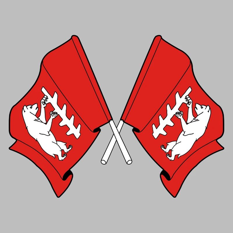 Deux drapeaux croisés du Warwickshire