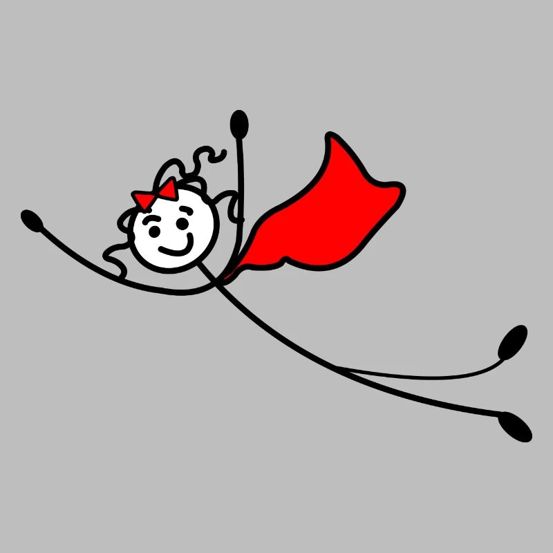 Fliegende Superfrau oder mit rotem Umhang