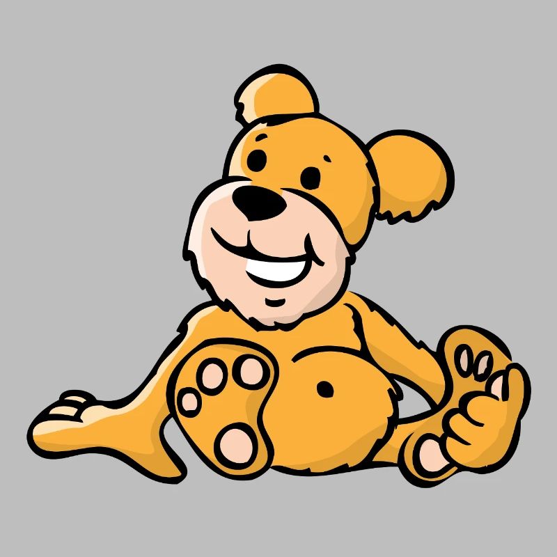 Fröhlicher Cartoon Bär sitzt