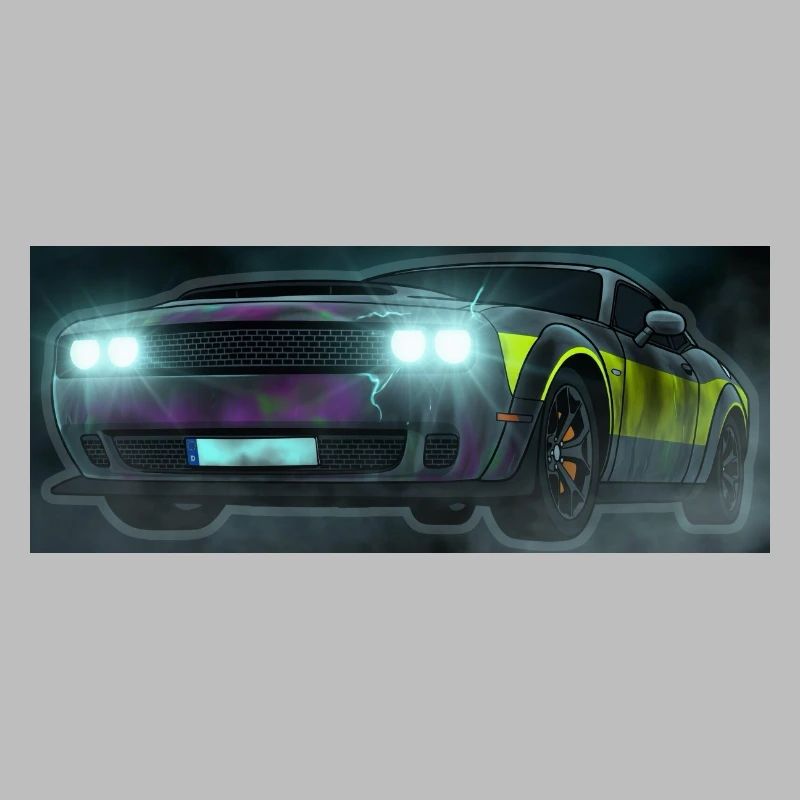 Flash Check Neon Stripe Car