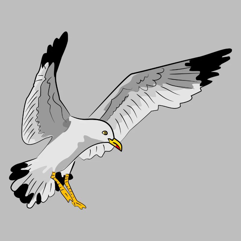 Stilvolle Seevogel Silhouette einer Möwe