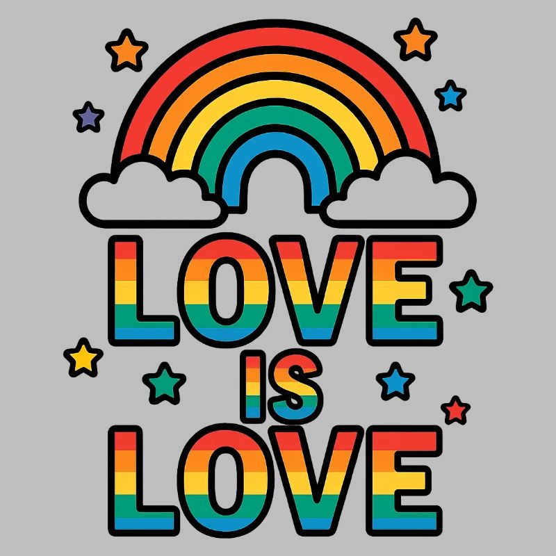 Bunter Regenbogen mit Liebesbotschaft