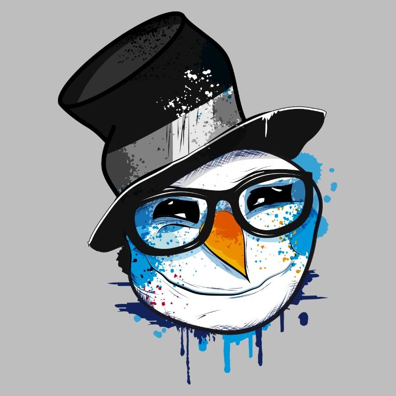 Snowman with nerd glasses