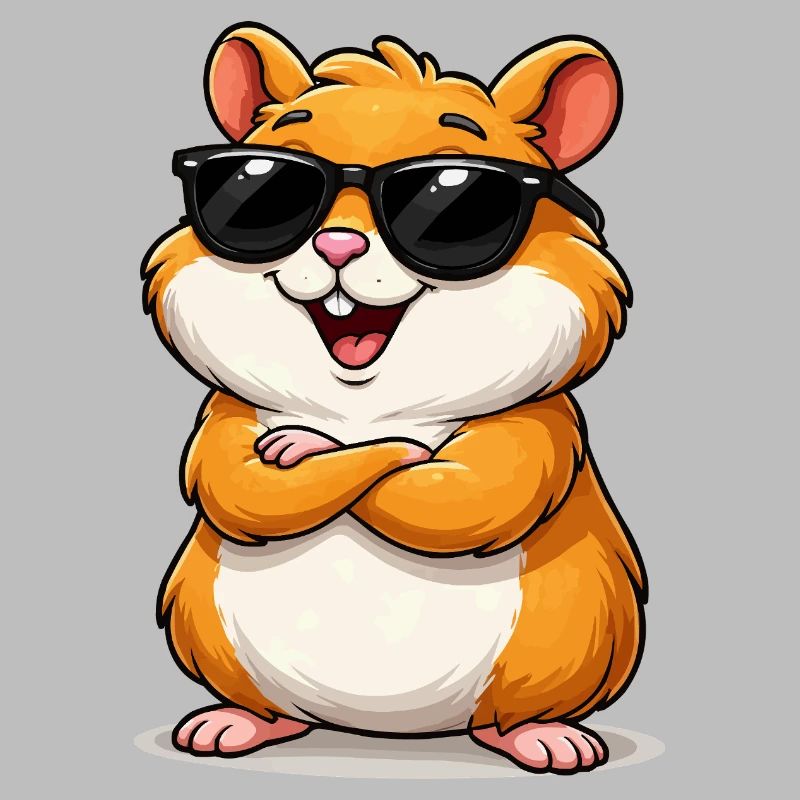 Selbstbewusster Hamster mit Sonnenbrille
