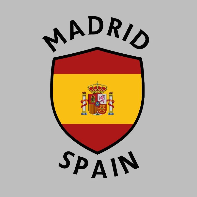 Madrid shield with Spanish flag