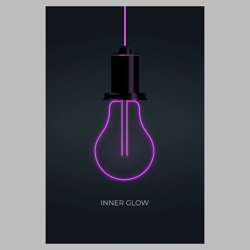 Inner Glow Neon Light Bulb Poster