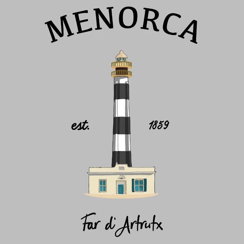 Menorca, lighthouse at Cap d'Artrutx, drawing