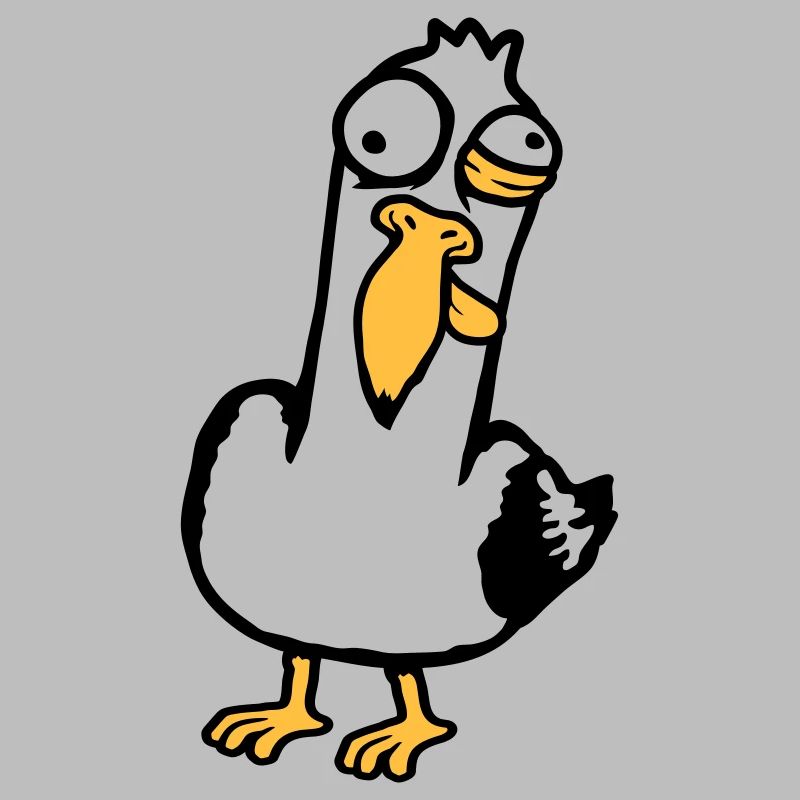 Crazy Seagull Squinting Grimace Insane Bird