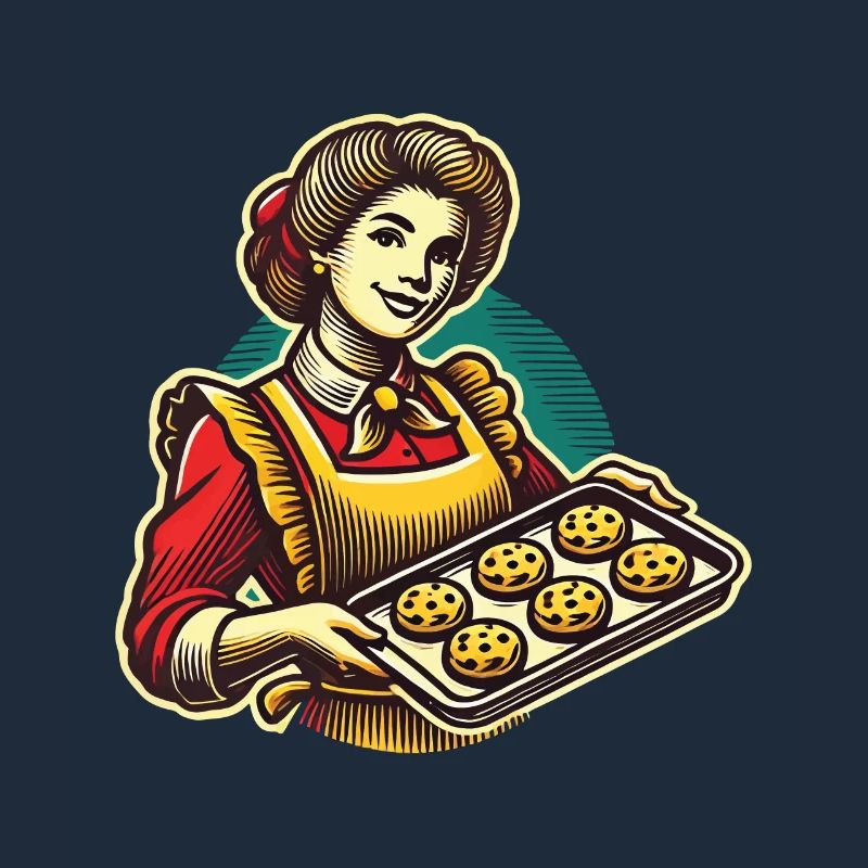 Nostalgic baker with biscuits motif