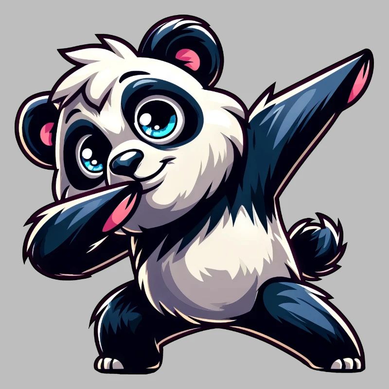 Cute Panda Makes Dab Cartoon