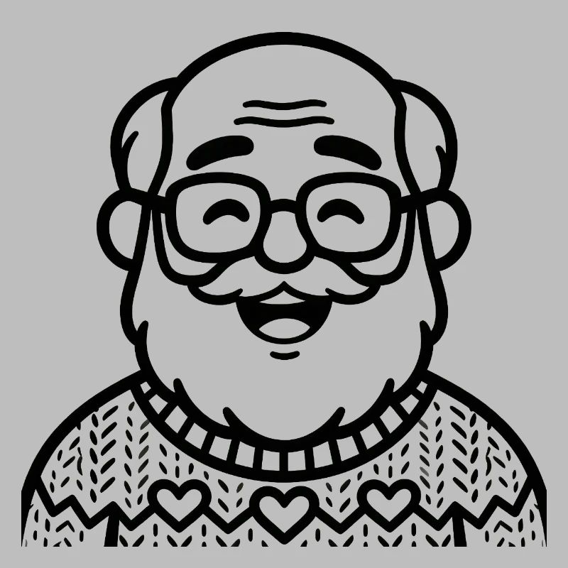 Großvater im Strickpullover