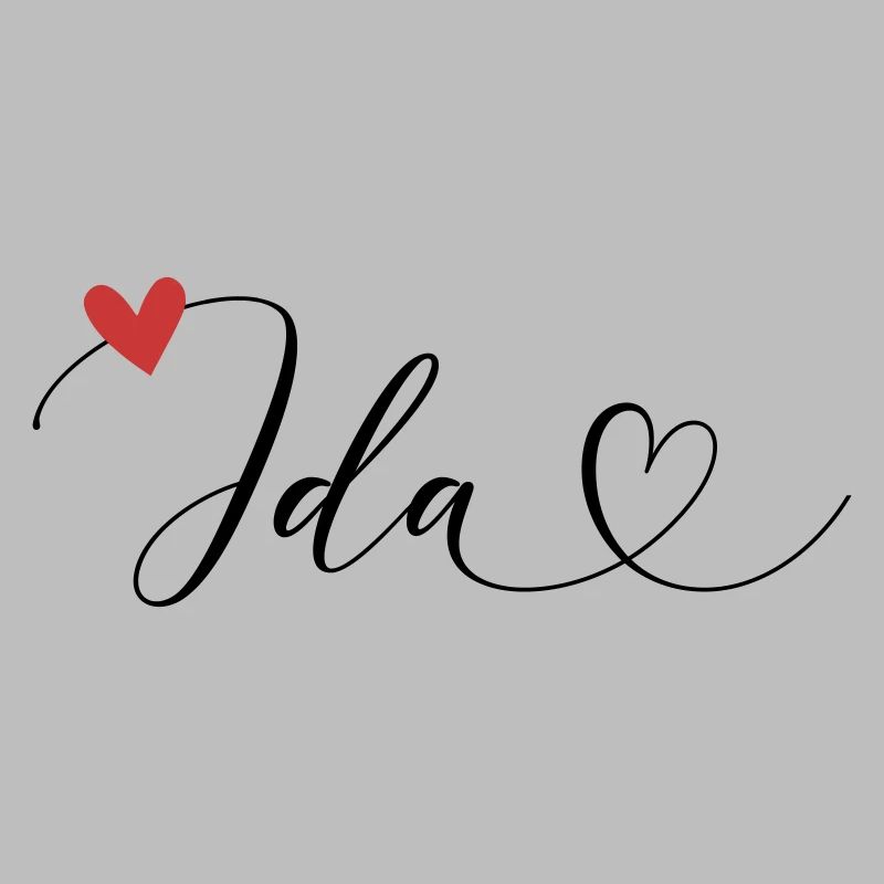 Ida Name First name Calligraphy Heart