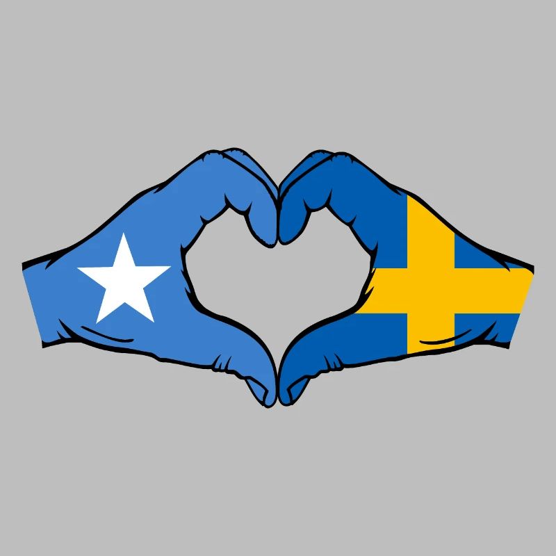 Somalie Suède Drapeau Mains Coeur Forme