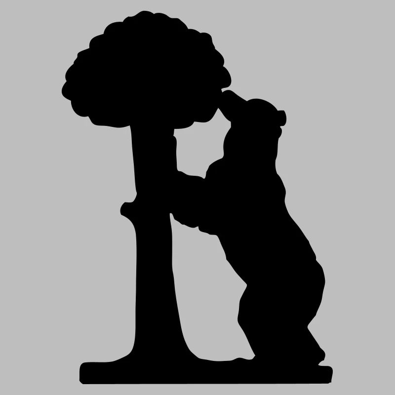 drawing silhouette bear and strawberry tree madrid