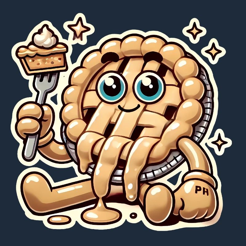 Funny Existential Pie Cartoon Design