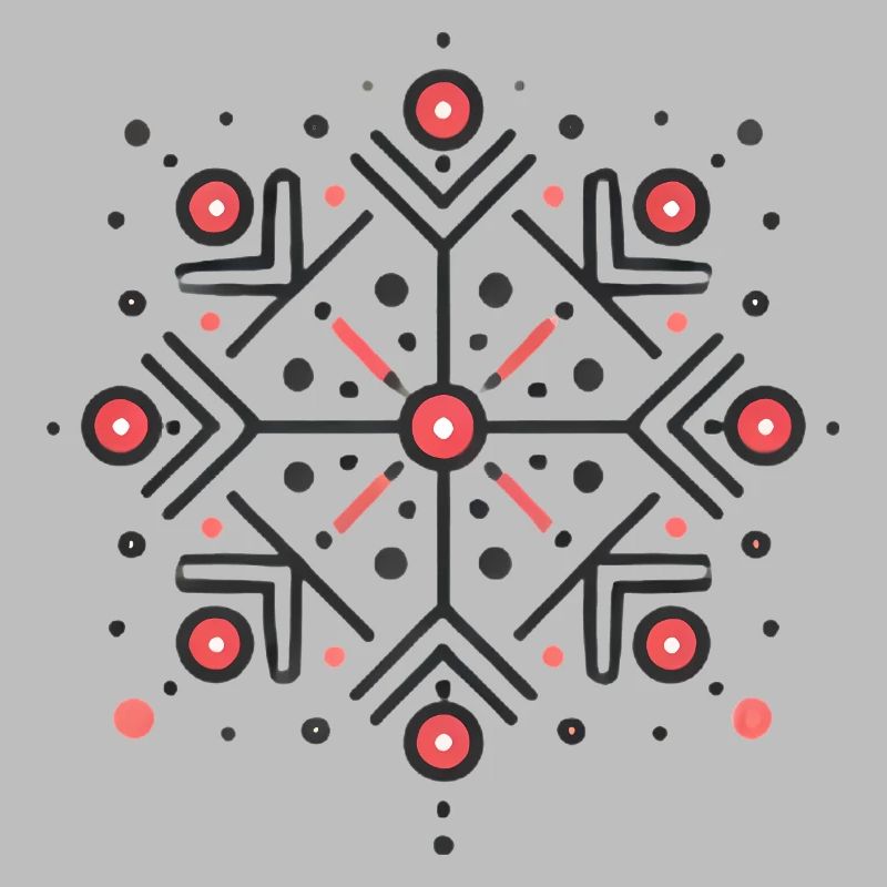 Conception élégante de l’insigne de flocon de neige rouge