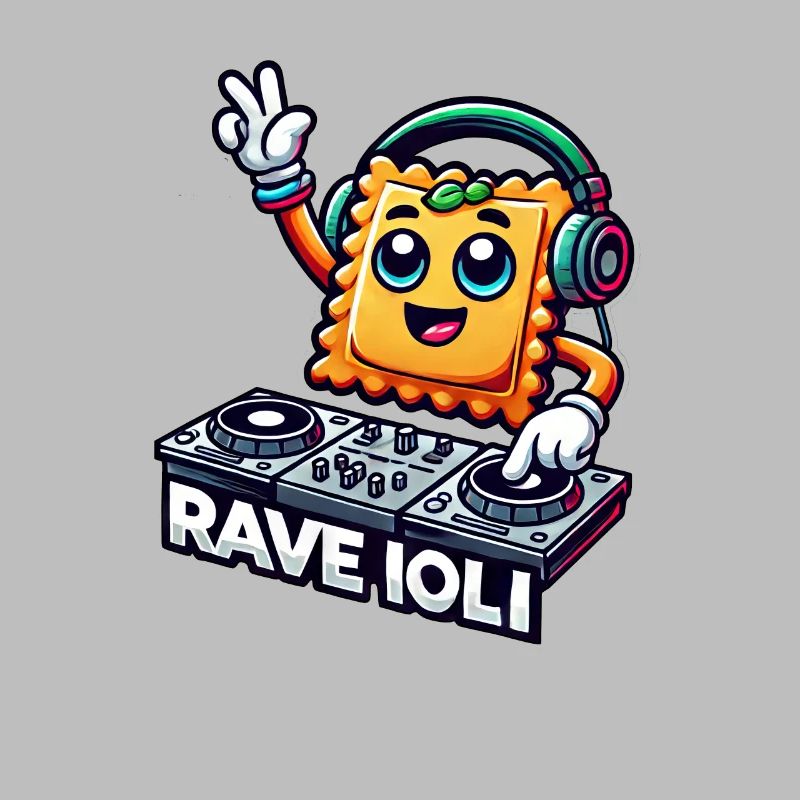 Ravioli Rave Techno Disco DJ Funny Whimsical